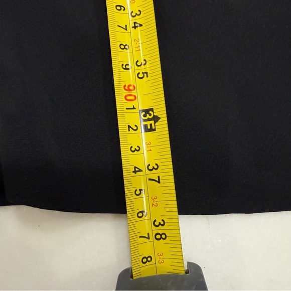 Giorgio Armani Italy Solid Black Dress Ruffle V-Neck Back Zip Size US 6 EU 40 - Picture 7 of 11